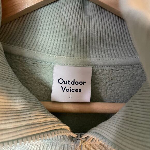 Outdoor Voices Nimbus Quarter Zip Pullover SZ SMALL Sweatshirt MINT GREEN EUC - Picture 7 of 9